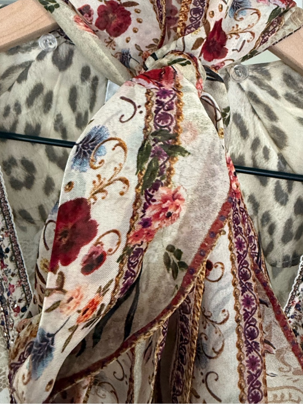 Camilla Silk Wrap Maxi‎ Dress Floral Butterfly Leopard Scarf Sash Embellished S - Picture 7 of 15